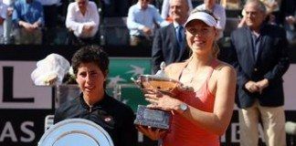 Carla Suárez, subcampeona en Roma carla suarez and maria sharapova