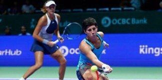 Carla Suárez y Garbiñe Muguruza logran su primera victoria en las WTA Finals Garbiñe muguruza y Carla Suárez