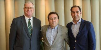 Llega el Barcelona Open Banc Sabadell 65º Trofeo Conde de Godó con novedades Desayuno de prensa Barcelona Open Banc Sabadell 65º Trofeo Conde de Godó.jpg. Albert Agustí, Goyo Ybort y Albert Costa