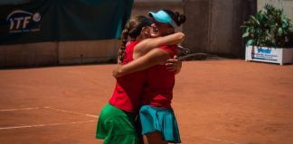Bielorrusia Campeona de Europa en la Copa S. M. La Reina La pareja de dobles bielorrusa, al saberse Campeonas de Europa.