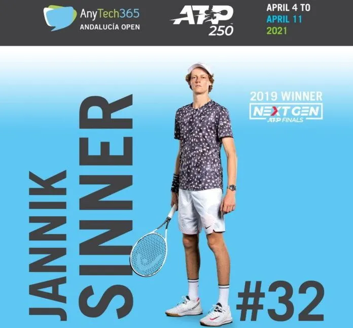 Jannik Sinner Jannik Sinner, disputará el AnyTech365 Andalucía Open 2021