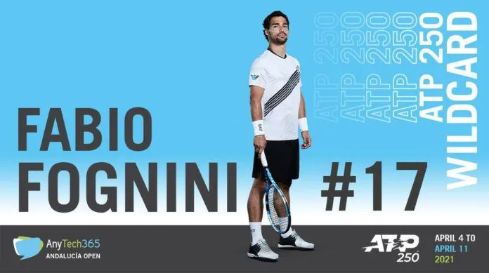 Fabio Fognini jugará el AnyTech365 Andalucía Open