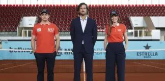 Pedro del Hierro, viste a los jueces de línea del Mutua Madrid Open Presentación equipaciones Pedro del Hierro jueces linea mutua madrid open con Feliciano Lopez