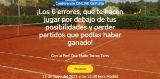 ¡Los 6 errores, que te hacen jugar por debajo de tus posibilidades y perder partidos que podías haber ganado! Conferencia ONLINE Gratuita ¡Los 6 errores, que te hacen jugar por debajo de tus posibilidades y perder partidos que podías haber ganado!