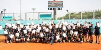 Los ball kids del Mutua Madrid Open aprenden a protegerse del sol con las estrellas del tenis ball kids del Mutua Madrid Open