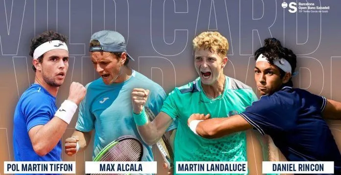 Martín Landaluce, Daniel Rincón, Pol Martín y Max Alcalà invitaciones Barcelona Open Banc Sabadell