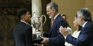 Carlos Alcaraz recibió el Premio Rey Felipe al mejor deportista español del año 2022 Carlos Alcaraz recibió el Premio Rey Felipe al mejor deportista español del año 2022