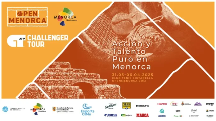 Cartel presentación Open Menorca ATP Challenger Tour 2025 Open Menorca ATP Challenger 100 Club Tennis Ciutadella