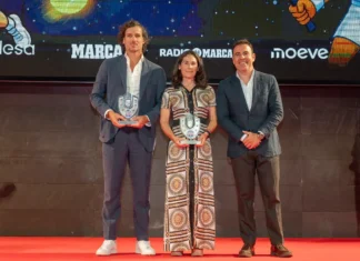 Ruano y Feliciano estuvieron entre los diez Guardianes del Deporte de Radio Marca Virginia Ruano y Feliciano López guardianes del deporte Radio Marca (1)
