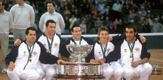 España celebra en Marbella el 25º aniversario del primer título de Copa Davis Equipo español campeón Copa Davis 2000