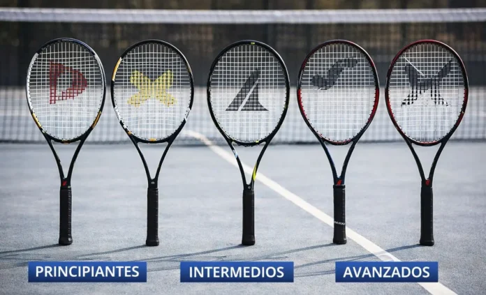 Line-up de raquetas de tenis por nivel