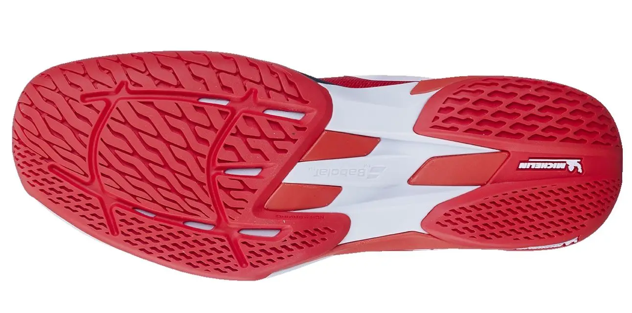 Detalle de la suela Michelin de la Babolat Jet Mach 4