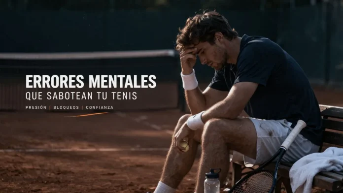 psicologia-tenis-errores-mentales jugador de tenis reflexionando durante un partido tras cometer un error