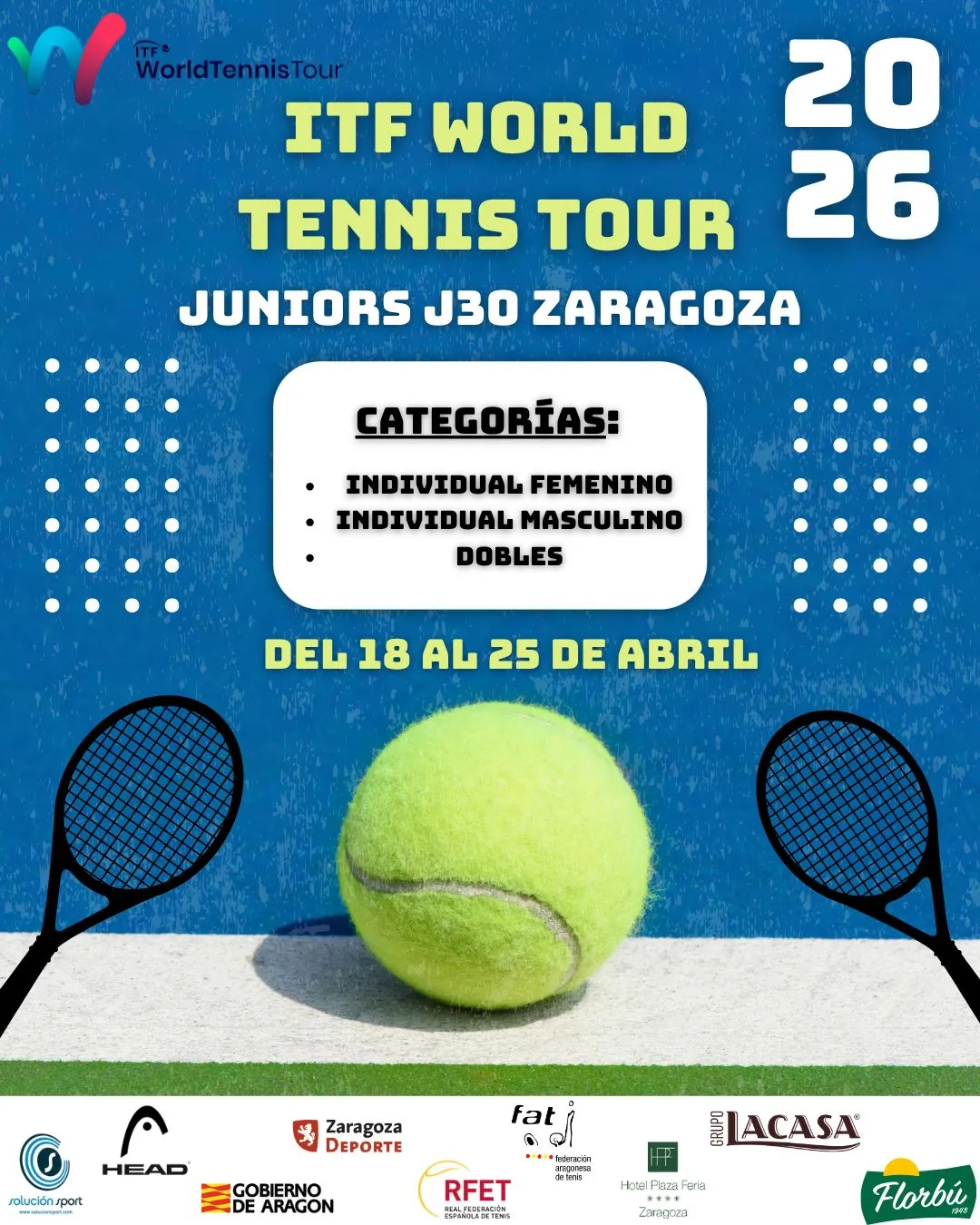 Cartel Oficial ITF J30 Zaragoza tenis junior