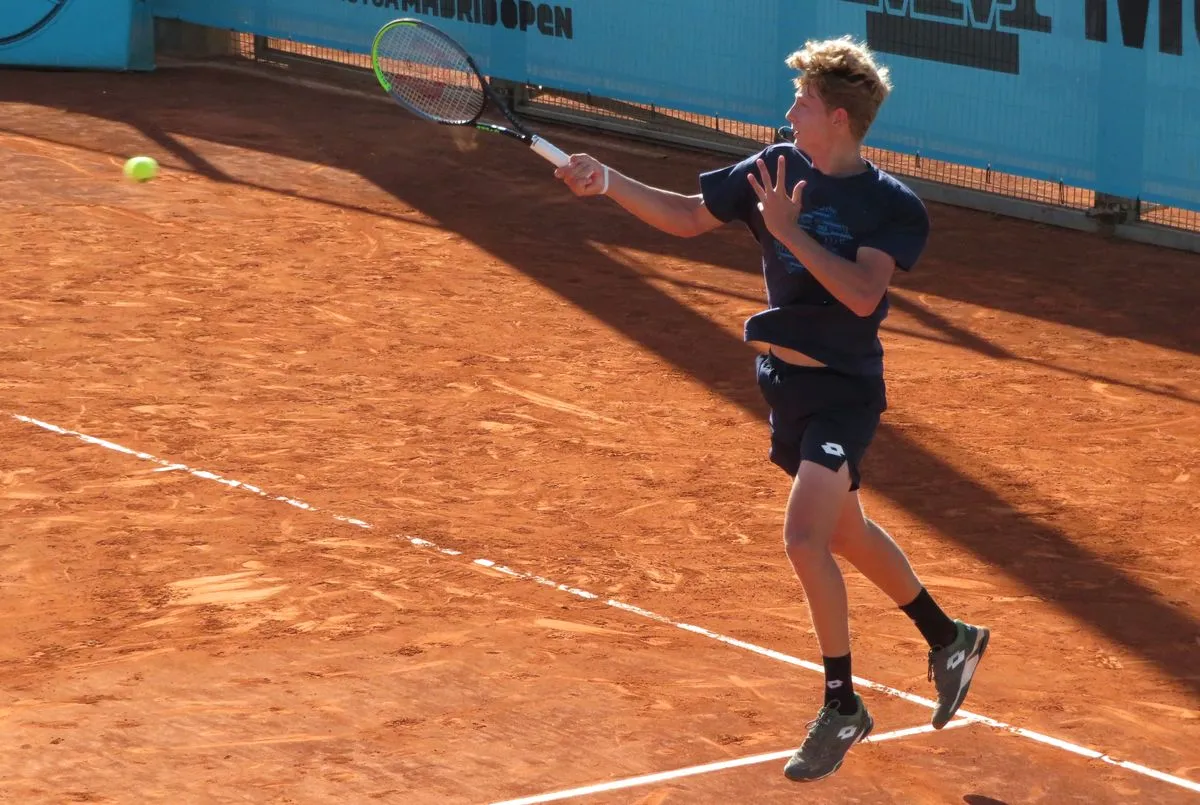 Martín Landaluce en fase final del Mutua Madrid Open sub-16 de 2021