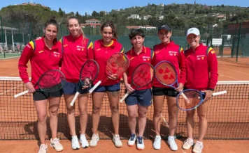 España ya prepara en Portorož la eliminatoria de Billie Jean King Cup ante Eslovenia Selección Española Iberdrola entrenando en Portoroz para la Billie Jean King Cup