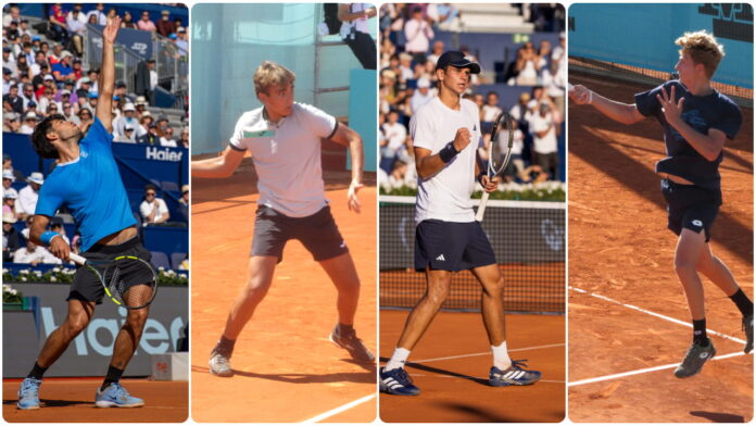 Carlos Alcaraz junto a Mérida, Landaluce y Jódar nueva generación tenis español