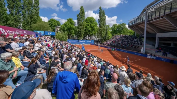 Partido en juego en el ATP 500 de Hamburgo 2026