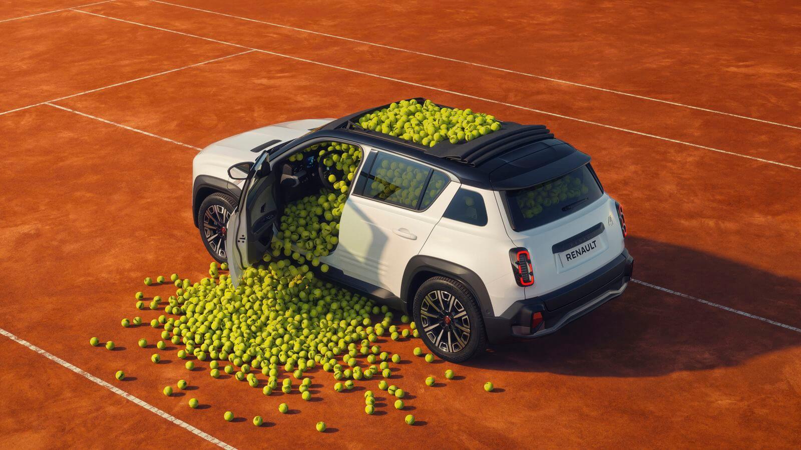 Renault 4 Roland-Garros E-Tech eléctrico presentado durante Roland-Garros 2026.