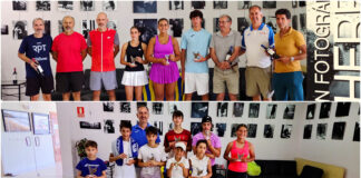 Sanxenxo vuelve a reunir a varias generaciones del mejor tenis gallego Ganadores del 29º Torneo CCD Sanxenxo Fuente Liviana junto a la organización tras la entrega de trofeos.