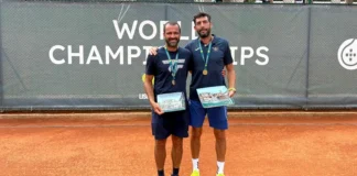 Javi Martínez conquista el Mundial +45 en una final andaluza Javi Martínez y Pedro Nieto tras la final del Mundial Masters +45 en Lisboa