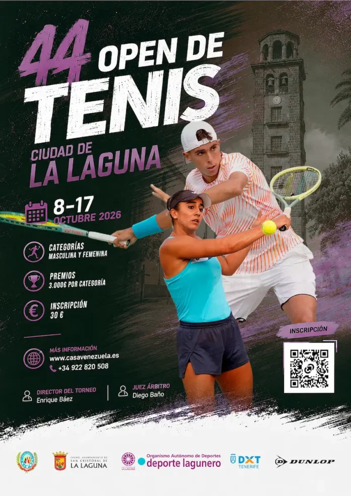 Tres talentos del tenis canario vinculados al Open de Tenis Ciudad de La Laguna 2026.