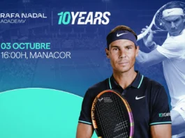 Rafa Nadal volverá a las pistas el 3 de octubre por el décimo aniversario de su Academia Rafa Nadal durante su regreso a las pistas en la Rafa Nadal Academy de Manacor