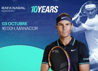 Rafa Nadal volverá a las pistas el 3 de octubre por el décimo aniversario de su Academia Rafa Nadal durante su regreso a las pistas en la Rafa Nadal Academy de Manacor