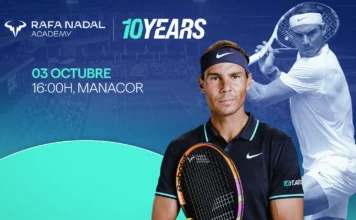 Rafa Nadal volverá a las pistas el 3 de octubre por el décimo aniversario de su Academia Rafa Nadal durante su regreso a las pistas en la Rafa Nadal Academy de Manacor