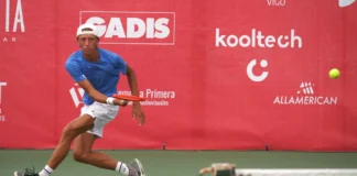El Vigo Tennis Open 2026 ya tiene semifinalistas: Tu y Ceban siguen adelante Matteo Gribaldo durante su participación en el Vigo Tennis Open 2026.